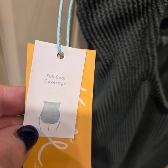 New Kona Sol Green Ribbed One Piece Swimsuit Women's Small (4-6) Full Coverage - Picture 12 of 12